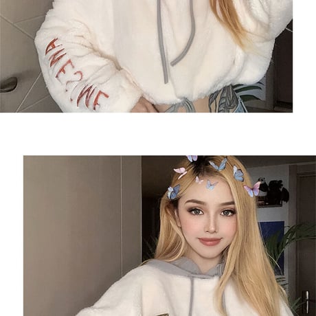 レターモチーフ もこもこパーカー Hoodie