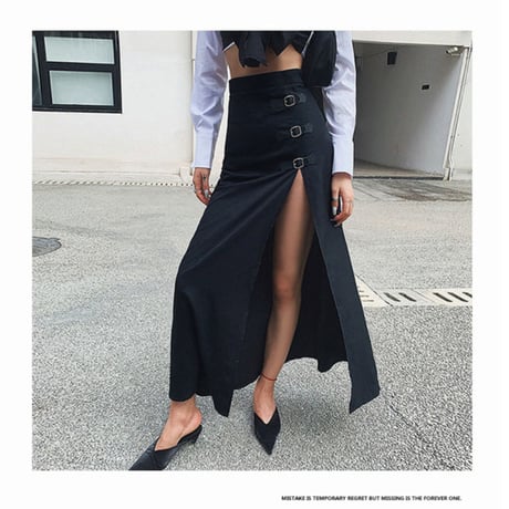 Sexy side Slit ロングスカート