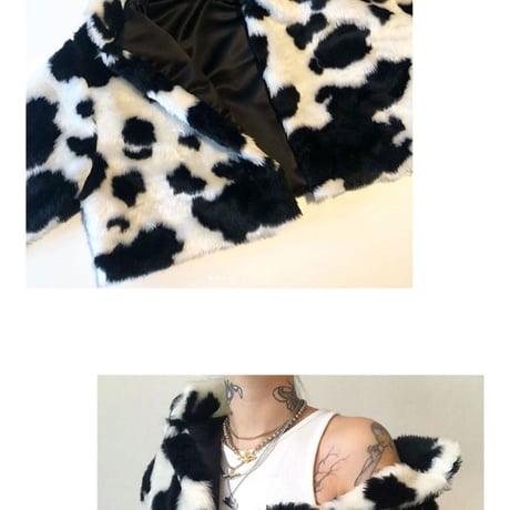 Cow Print Fur jakcet