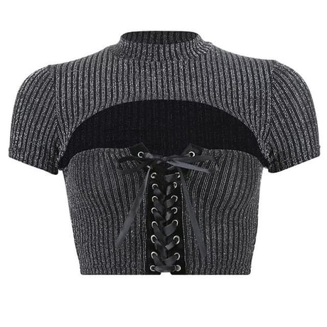 Cut Out ラメニット Top