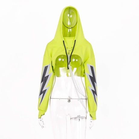 Thunder Bolt Cropped パーカー