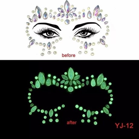 12種類 発光 フェイスシール