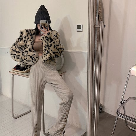 Leopard Print Fur jakcet