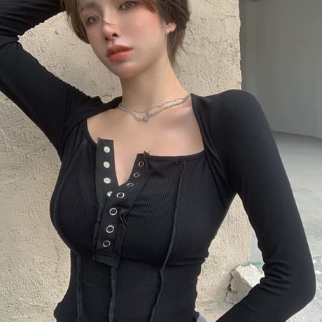 5色 ボタンダウン sexy Top