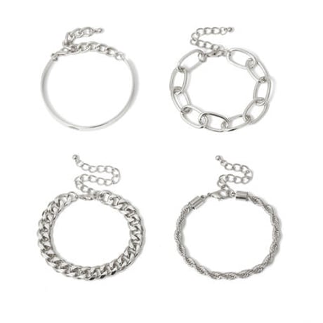 4連 GOLD & SILVER ブレスレット Set