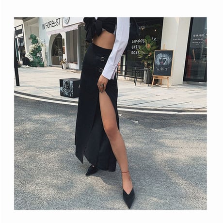 Sexy side Slit ロングスカート