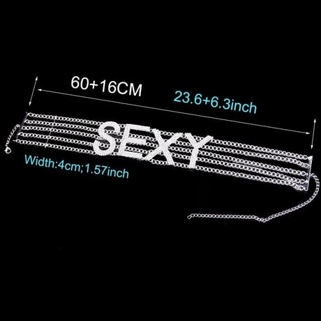 NASTY & SEXY ラインストーン チョーカー