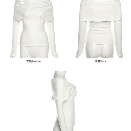 3色 オフショルダー Top