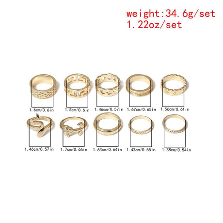 11ピース Gold リングセット