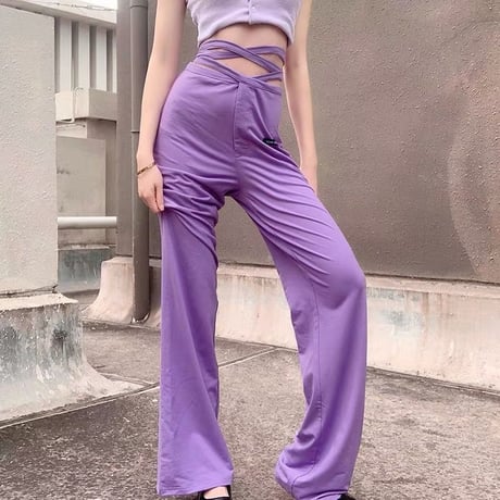 Lace Up Purple パンツ