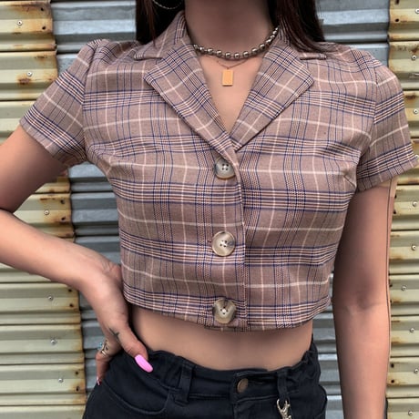Classy Plaid クロップトップ