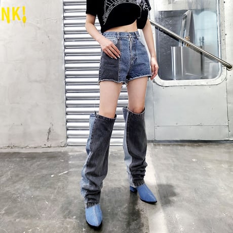 Patch-work Separated Denim Pants