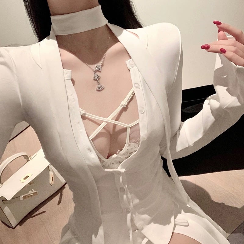 2色 Sexy レースアップ 上下 セット | PLASTIC BUNNY 2色 Sexy レースアップ 上下 セット | PLASTIC BUNNY