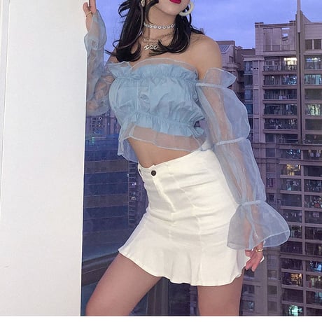 Bubble Puff Sheer Top