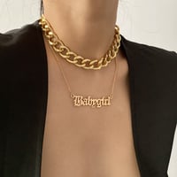 2連 GOLD & SILVER ネックレス レター
