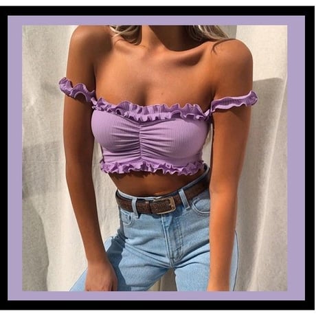 オフショルダー ミニフリル Top