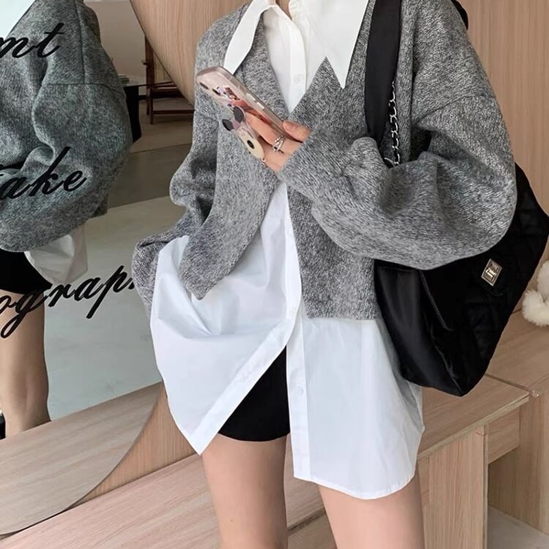 +CLOTHET ホワイトニットシャツ 2枚セット 新品未使用 ニットシャツ セット | PLASTIC BUNNY