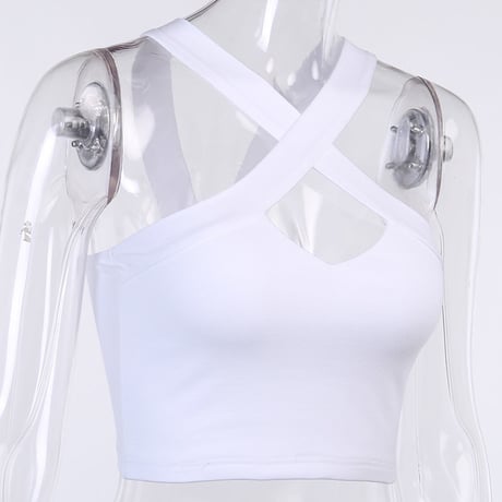 2色 Cross Neck Top