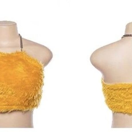 2色 FAUX  FUR ホルターネック