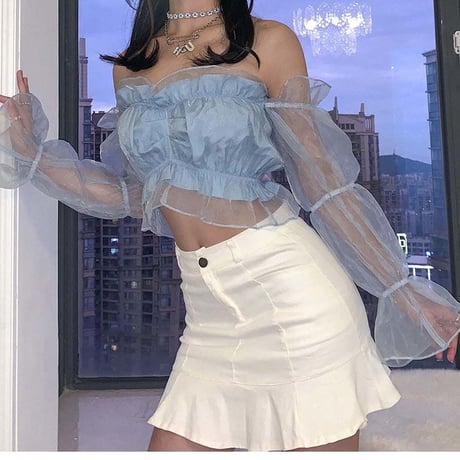 Bubble Puff Sheer Top