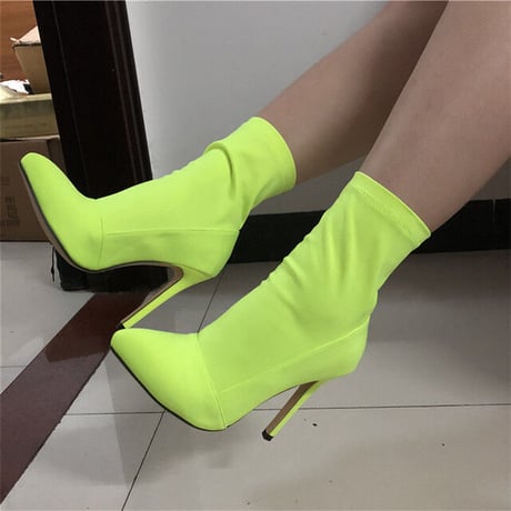ショートブーツ Neon Yellow