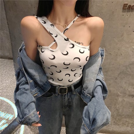 2色 Black & White Moon 変形 Top