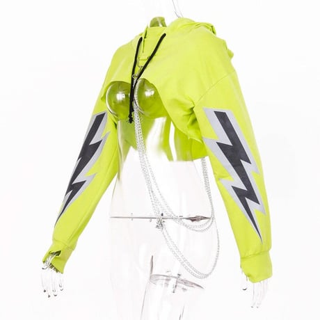 Thunder Bolt Cropped パーカー
