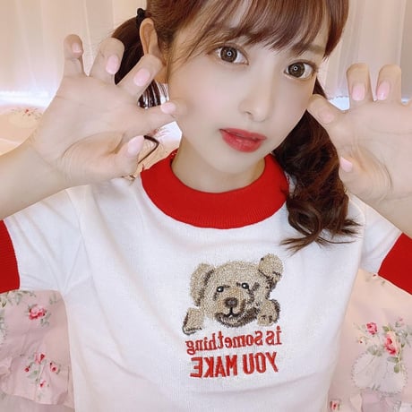 Bear Print Cropped Top