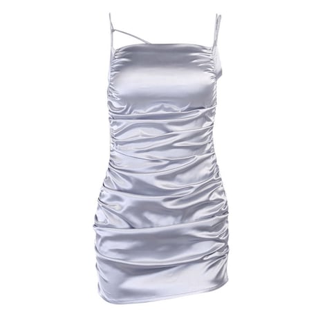 Silky Silver ワンピースドレス