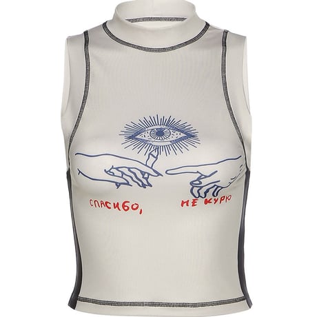 Graphic high-neck Tank Top