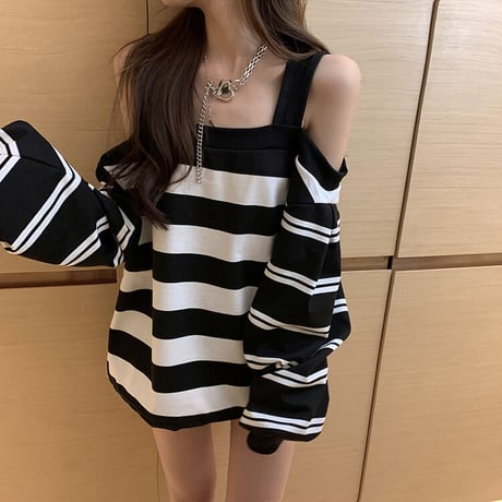 Black & White Stripe Knit Sweater