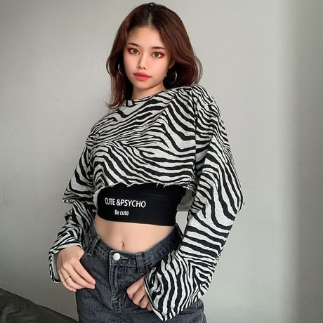 2色 Cute & Psycho Zebra Top sets