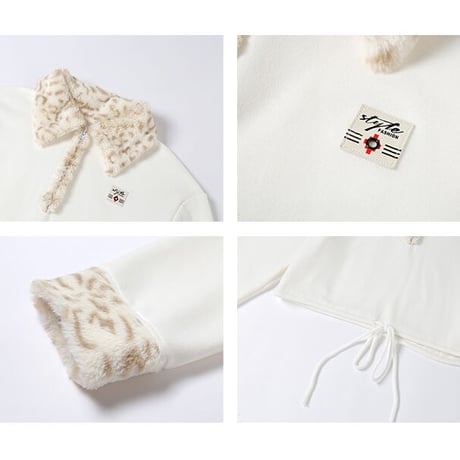ファー付き ハーフジップ Top