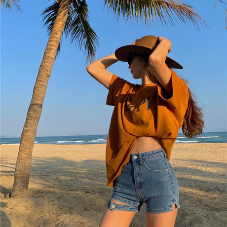Cut out Denim Short Pants
