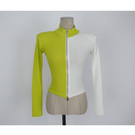 2色 Two-Tone Zipper トップス