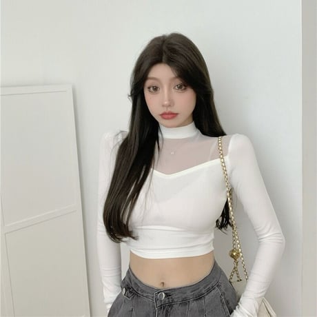 2色 ハーフシースルー Top