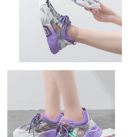 Purple シースルー プラットフォーム スニーカー