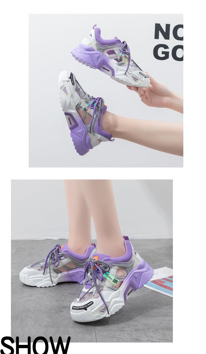 Purple シースルー プラットフォーム スニーカー | PLASTIC BUNNY