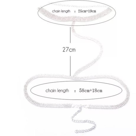 2色 ラインストーン Body Jewelry