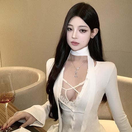 2色 Sexy レースアップ 上下 セット