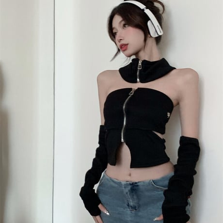 2色 Stylish Top Black White