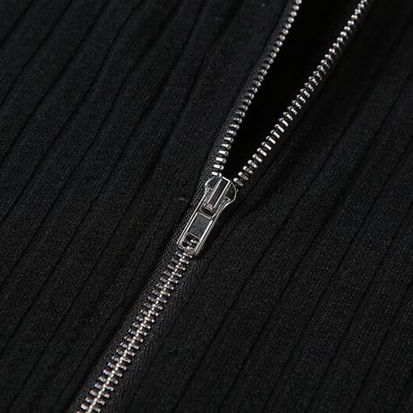 2色 ファー付き ジップアップ Top