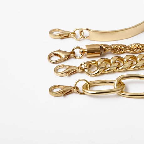 4連 GOLD & SILVER ブレスレット Set