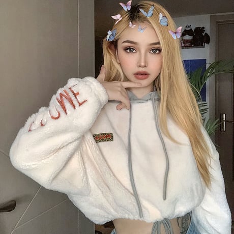 レターモチーフ もこもこパーカー Hoodie