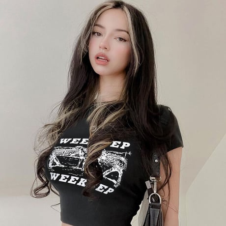 2色 Graphic Cropped  Tee