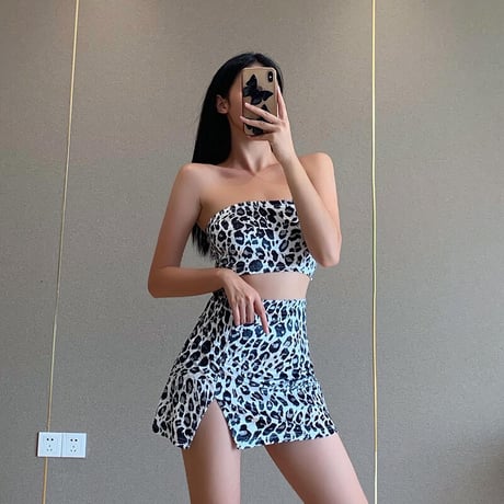 Leopard Top Skirt Sets