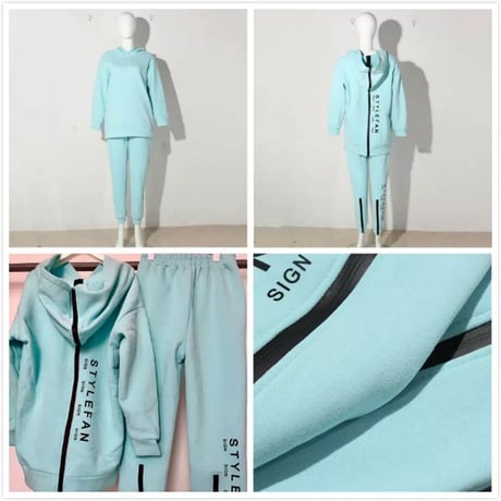 8色 Stylish Back Zipper 上下セットアップ