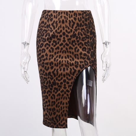 Leopard スリットスカート