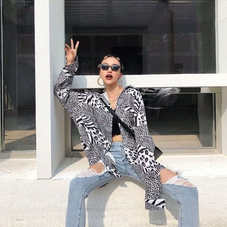 Animal Pattern ロングシャツ