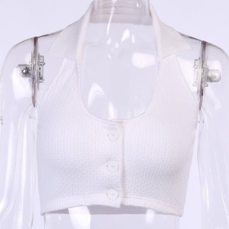 2色 Button-down Top